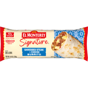 El Monterey Burrito, Shredded Steak, Cheese & Rice, 4.8 oz (136 g)