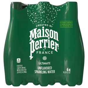 Maison Perrier Ultimate Unflavored Sparkling Water, 6- 16.9 fl oz (1.06 pt) 500 ml bottles [101.4 fl oz (3.17 qt) 3 l]