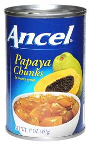 Ancel Papaya Chunks in Heavy Syrup, 17 oz