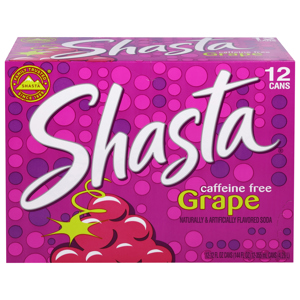 Shasta Soda, Caffeine Free, Grape, 12 - 12 fl oz (355 ml) cans [144 fl oz (4.26 l)]