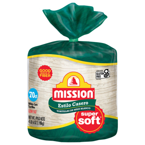 Mission Low Fat Super Soft White Corn Tortillas, 70 tortillas [70 oz (4 lb 6 oz) 1.98 kg]