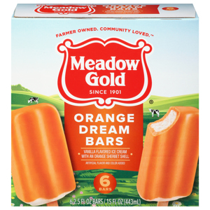 Meadow Gold Orange Dream Bars, Vanilla, 6 - 2.5 fl oz (72 ml) bars [15 fl oz (443 ml)]