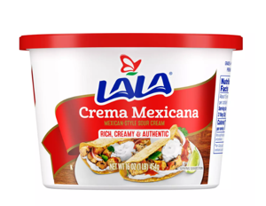 Lala Sour Cream, Crema Mexicana, Mexican-Style, 16 oz (1 lb) 454 g