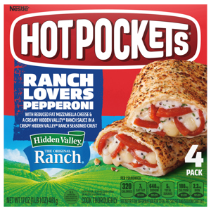 Hot Pockets Ranch Lovers Pepperoni Sandwiches, 4 pack [17 oz (1 lb 1 oz) 481 g]