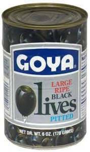 Goya Pitted Ripe Black Large Olives, 6 oz (170 g)
