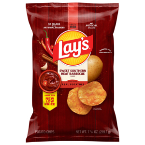 Lay's Sweet Southern Heat Barbecue Flavored Potato Chips, 7.75 oz (219.7 g)