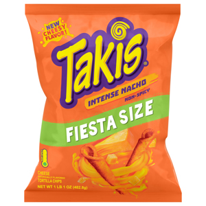 Takis Non-Spicy Intense Nacho Tortilla Chips Fiesta Size, 17 oz (1 lb 1 oz) 482.8 g