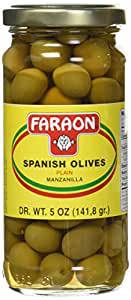 Faraon Spanish Olives, Plain Manzanilla, 5 oz