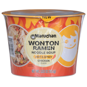 Maruchan Noodle Soup, Wonton Ramen, Hot & Spicy, Chicken Flavor, 3.93 oz (111.5 g)