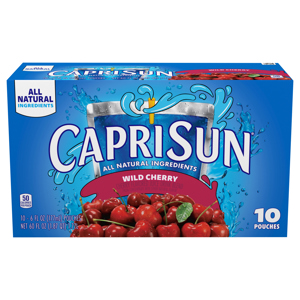 Capri Sun Wild Cherry Juice Drink Blend, 10 - 6 fl oz (177 ml) pouches [60 fl oz (1.87 qt) 1.77 l]