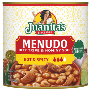 Juanita's Hot & Spicy Beef Tripe & Hominy Soup, 94 oz (2.66 kg)