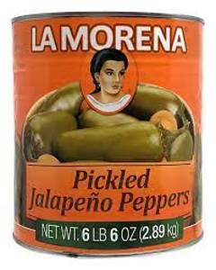 La Morena Pickled Jalapeno Peppers, Whole, 102 oz