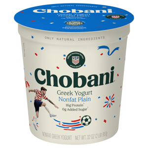 Chobani Nonfat Plain Greek Yogurt, 32 oz (2 lb) 907 g