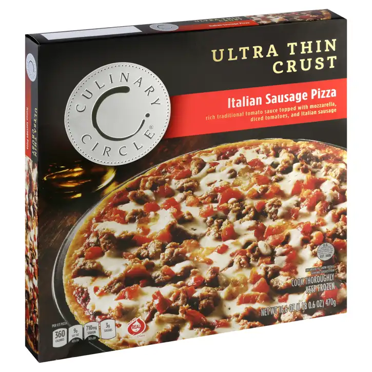 Culinary Circle Pizza, Ultra Thin Crust, Spicy Italian Sausage, oz (1  lb oz) 470 g