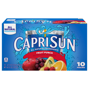 Capri Sun Fruit Punch Juice Drink Blend, 10 - 6 fl oz (177 ml) pouches [60 fl oz (1.87 qt) 1.77 l]
