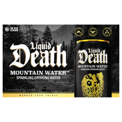 Liquid Death Sparkling Drinking Water, Mountain Water, 6 - 12 Fl