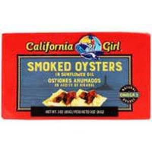 California Girl Smoked Oysters in Cottonseed Oil, 3 oz