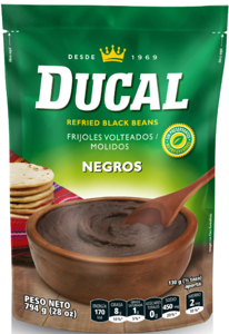 Ducal Frijoles Negros Volteados, Refried Black Beans, 28 oz