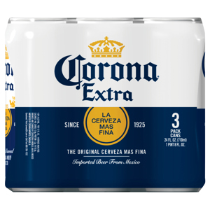 Corona Extra Beer, 3 cans [24 fl oz (710 ml) 1 pt 8 fl oz]