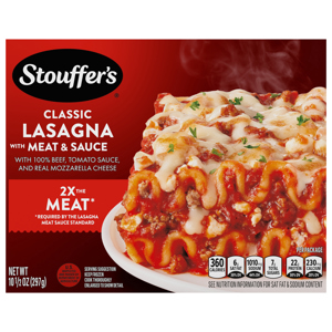 STOUFFER'S Lasagna with Meat & Sauce, Frozen Meal, NET WT 10 1/2 OZ (297g)