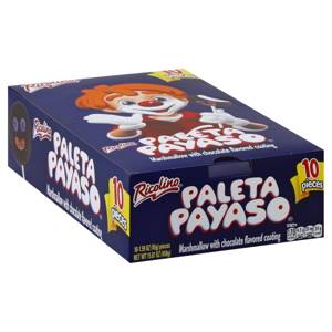 Ricolino Paleta Payaso, Chocolate Coated Marshmallow Lollipops, 10 ct, 15.9 oz