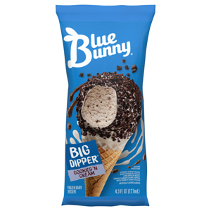 Blue Bunny Frozen Dairy Dessert, Cookies 'N Cream, Big Dipper, 4.3 fl oz (127 ml)