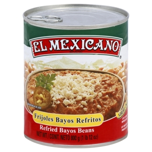 El Mexicano Bayos Beans, Refried, 28 oz (1 lb 12 oz) 800 g