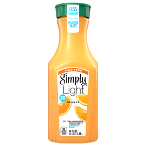 Simply Juice, Orange, Light, Pulp Free, 46 fl oz (1.4 qt) 1.36 l