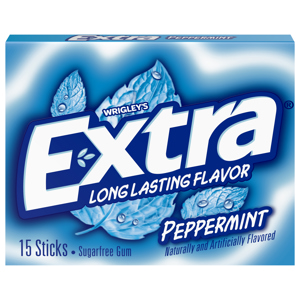 Extra Sugar Free Peppermint Gum, 15 sticks
