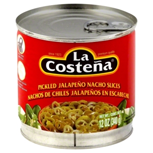 La Costena Jalapeno Nacho Slices, Pickled, 12 oz (340 g)