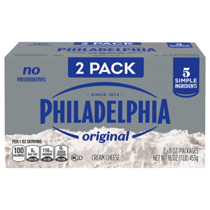 Philadelphia Original Cream Cheese, 2 - 8 oz packages [16 oz (1 lb) 453 g]