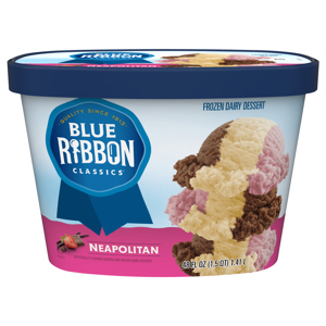 Blue Ribbon Classics Neapolitan Frozen Dairy Dessert, 48 fl oz (1.5 qt) 1.41 l