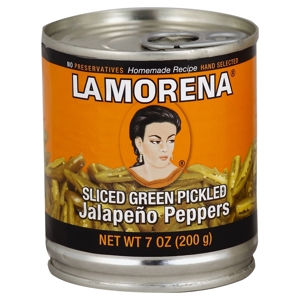 La Morena Jalapeno Peppers, Pickled, Sliced Green, 7 oz (200 g)