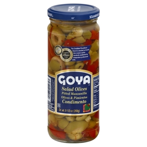Goya Salad Olives, Pitted Manzanilla, Olives & Pimientos, 9.5 oz (269 g)