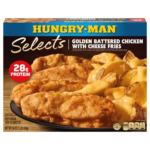 Hungry-Man Chicken with Cheese Fries, Golden Battered, 16 oz (1 lb) 454 g