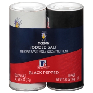 Morton Iodized Salt & Black Pepper, 1 package