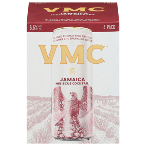VMC Jamaica Hibiscus Cocktail Blanco Tequila, 4 - 355 ml cans [1.42 l]