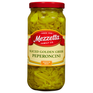 Mezzetta Peperoncini, Golden Greek, Medium Heat, Sliced, 16 fl oz (473 ml)