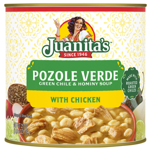 Juanita's Green Chile & Hominy Soup with Chicken, 25 oz (1 lb 9 oz) 709 g
