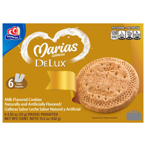 Gamesa Cookies, Milk Flavored, Delux, 6 - 2.53 oz (72 g) packs [15.2 oz (432 g)]