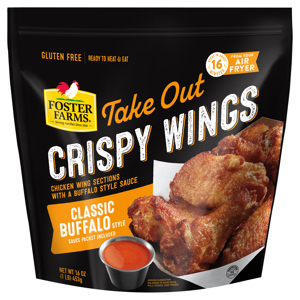 Foster Farms Crispy Wings, Take Out, Classic Buffalo Style, 16 oz (1 lb) 453 g