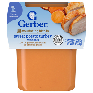 Gerber Sitter 2nd Foods Nourishing Blends Sweet Potato Turkey with Oats, 2 - 4 oz (113 g) packs [8 oz (226 g)]