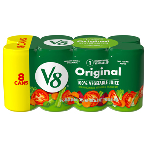 V8 100% Vegetable Juice, Original, 8 - 5.5 fl oz (163 ml) cans [44 fl oz (1 qt 12 fl oz) 1.30 l]