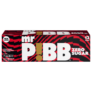 Mr Pibb Zero Sugar Kickin' Cherry Soda, 12 - 12 fl oz (355 ml) cans