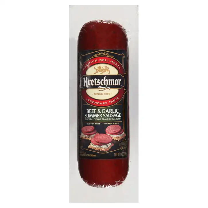 Kretschmar Premium Deli Beef & Garlic Smoked Summer Sausage, 14 Oz