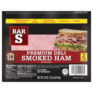 Bar S Premium Deli Smoked Ham, 32 oz (2 lb) (0.91 kg)