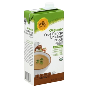Wild Harvest Broth, Fat Free, Organic, Free Range Chicken, 32 oz (2 lb) 907 g