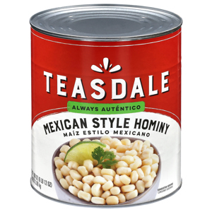 Teasdale Hominy, Mexican Style, 108 oz (6 lb 12 oz) 3.06 kg
