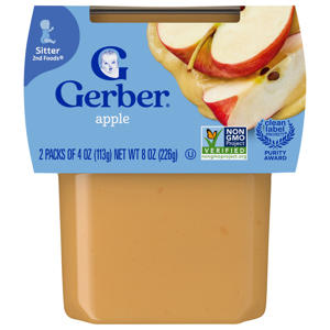 Gerber Sitter 2nd Foods Apple, 2 - 4 oz (113 g) packs [8 oz (226 g)]