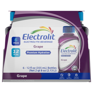 Electrolit Grape Electrolyte Beverage, 6 - 12 fl oz (355 ml) bottles [72 oz (2 qt 8 oz) 2.13 l]